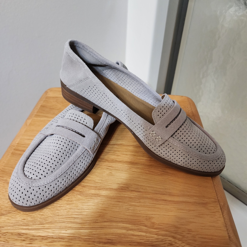 Lucky Brand Light Gray Suede Loafers